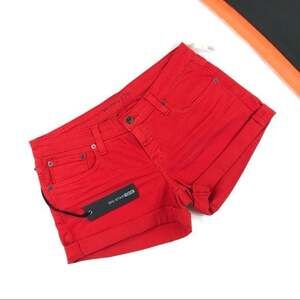 Big Star Red 1974 Denim Shorts with Rolled Cuff - size 24